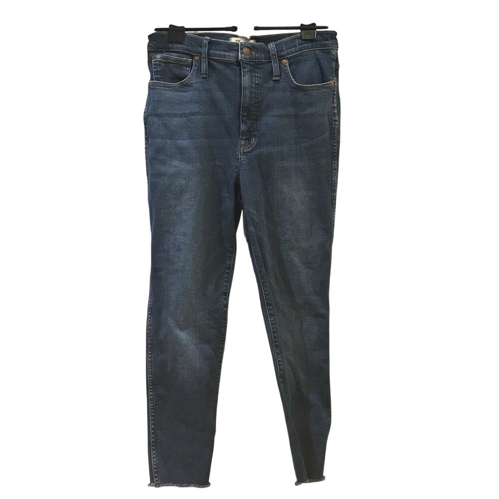 Madewell Blue Denim 10'' High Rise Skinny Jeans Women's Size 30 Raw Hem